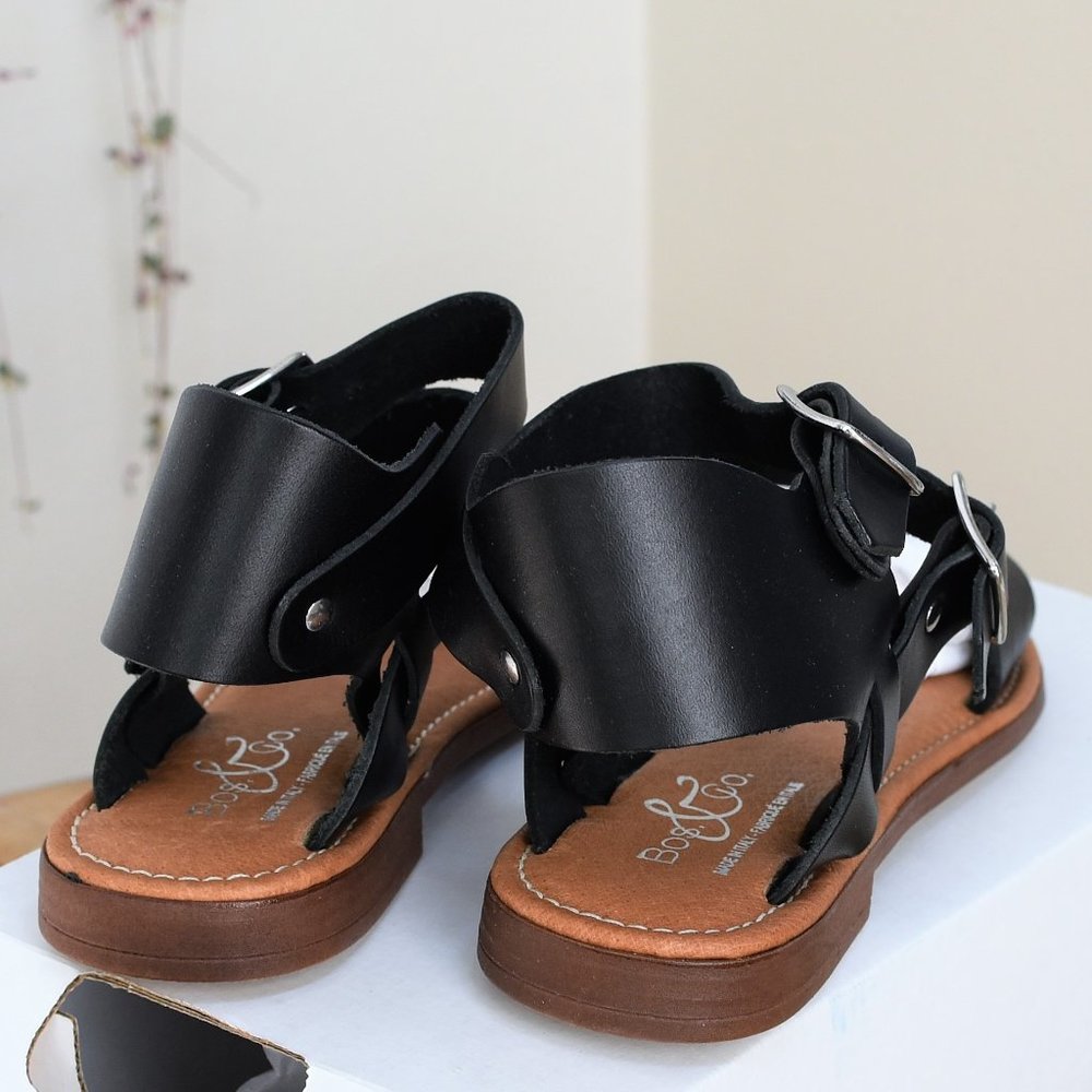 NEW! BOS. & CO Mid Top Black Sandal Shoes ITALIAN - Picture 8 of 8
